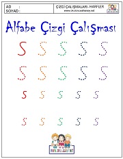 ş harfi çizgi çalışması